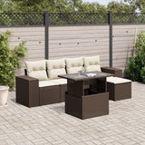 vidaXL 6-Piece Lounge Set with Cushions Poly Rattan Black