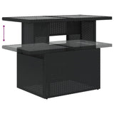 vidaXL 5-delige Loungeset met kussens poly rattan zwart