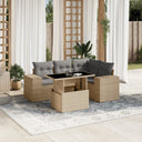 vidaXL 5-delige Loungeset met kussens poly rattan zwart