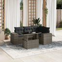 vidaXL 5-delige Loungeset met kussens poly rattan zwart