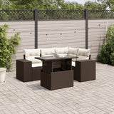 vidaXL 5-delige Loungeset met kussens poly rattan zwart