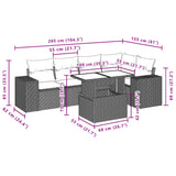 vidaXL 6-delige Loungeset met kussens poly rattan zwart