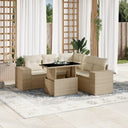 vidaXL 6-Piece Lounge Set with Cushions Poly Rattan Black