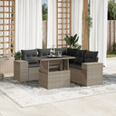 vidaXL 6-Piece Lounge Set with Cushions Poly Rattan Black