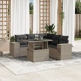 vidaXL 6-Piece Lounge Set with Cushions Poly Rattan Black