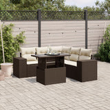 vidaXL 6-Piece Lounge Set with Cushions Poly Rattan Black