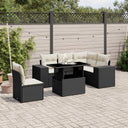 vidaXL 6-Piece Lounge Set with Cushions Poly Rattan Black