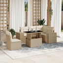 vidaXL 6-Piece Lounge Set with Cushions Poly Rattan Black