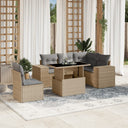 vidaXL 6-Piece Lounge Set with Cushions Poly Rattan Black