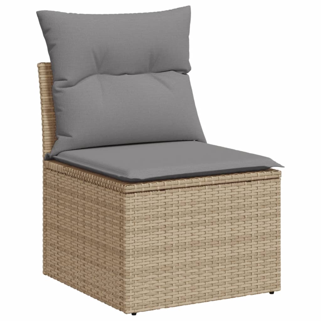 vidaXL 6-Piece Lounge Set with Cushions Poly Rattan Black