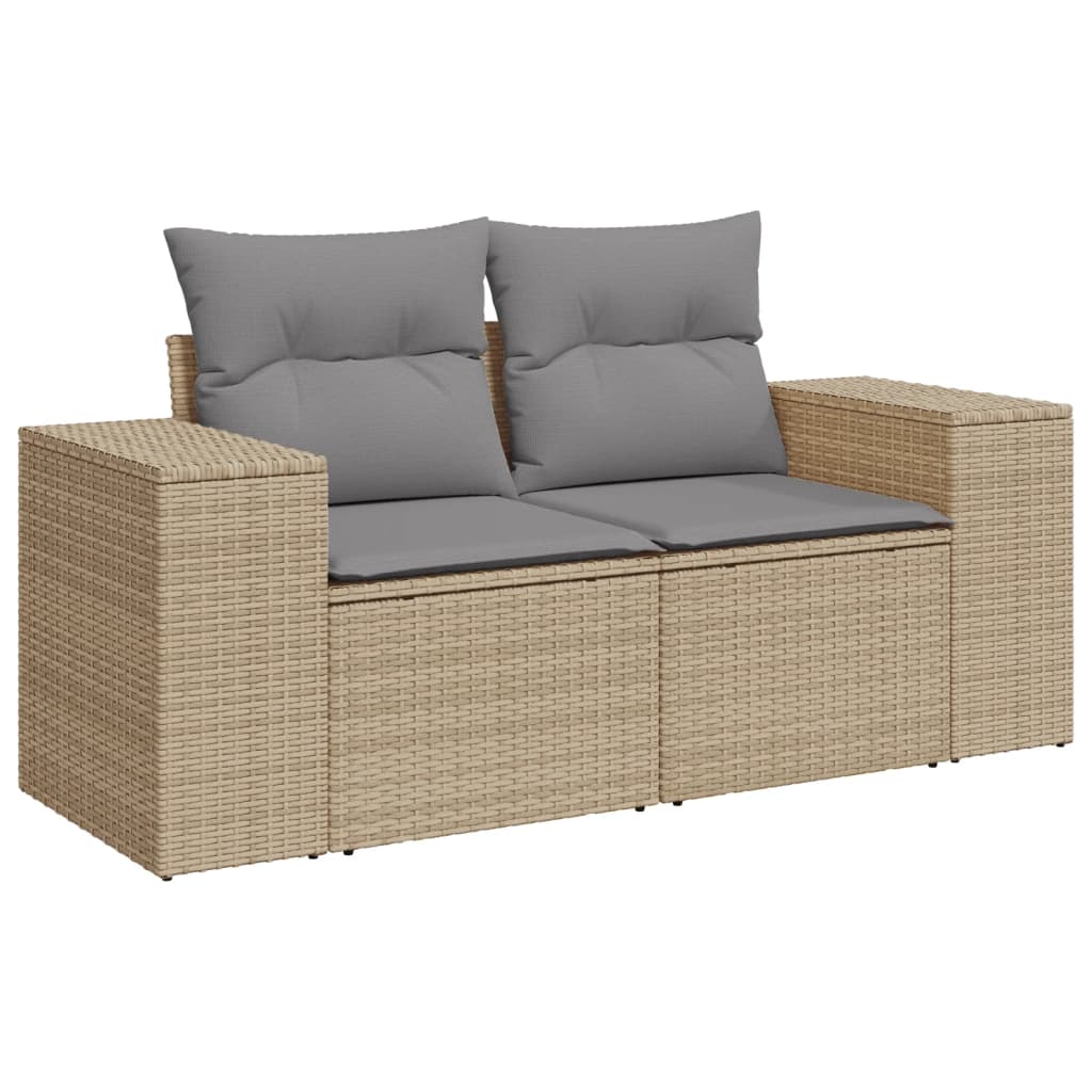 vidaXL 6-Piece Lounge Set with Cushions Poly Rattan Black
