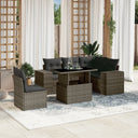 vidaXL 6-Piece Lounge Set with Cushions Poly Rattan Black