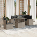 vidaXL 6-Piece Lounge Set with Cushions Poly Rattan Black