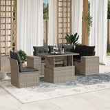 vidaXL 6-Piece Lounge Set with Cushions Poly Rattan Black