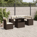 vidaXL 6-Piece Lounge Set with Cushions Poly Rattan Black
