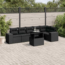 vidaXL 7-Piece Lounge Set with Cushions Poly Rattan Black