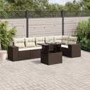 vidaXL 7-Piece Lounge Set with Cushions Poly Rattan Black