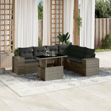 vidaXL 7-delige Loungeset met kussens poly rattan zwart