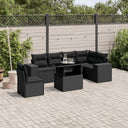 vidaXL 7-delige Loungeset met kussens poly rattan zwart