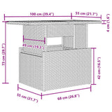 vidaXL 7-delige Loungeset met kussens poly rattan zwart