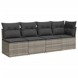 vidaXL 9-delige Loungeset met kussens poly rattan zwart