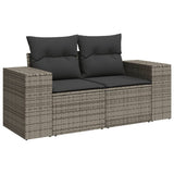 vidaXL 9-delige Loungeset met kussens poly rattan zwart