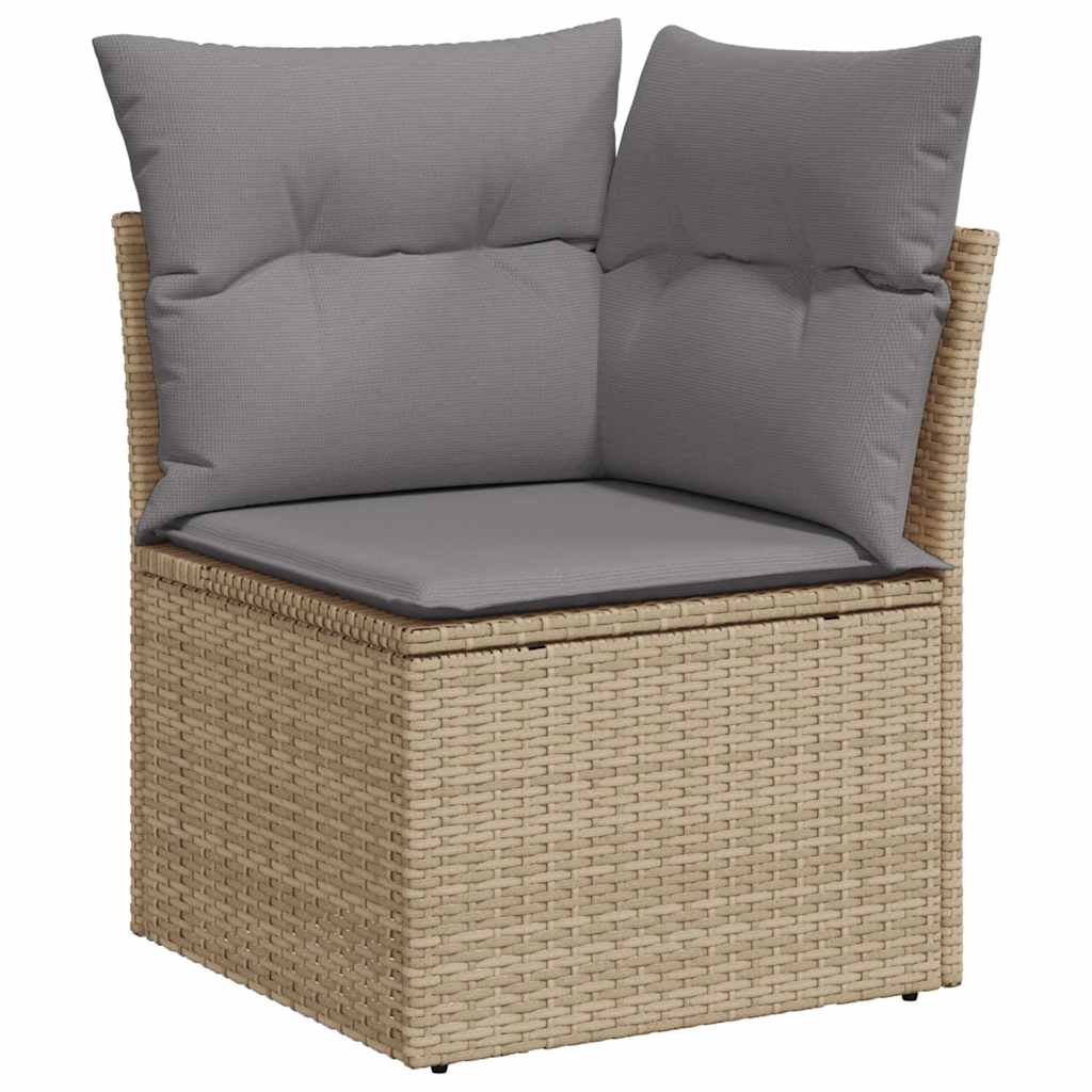 vidaXL 7-delige Loungeset met kussens poly rattan zwart