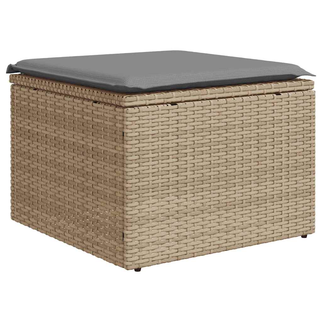 vidaXL 7-delige Loungeset met kussens poly rattan zwart