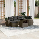 vidaXL 7-delige Loungeset met kussens poly rattan zwart