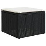 vidaXL 8-Piece Poly Rattan Lounge Set with Cushions Black