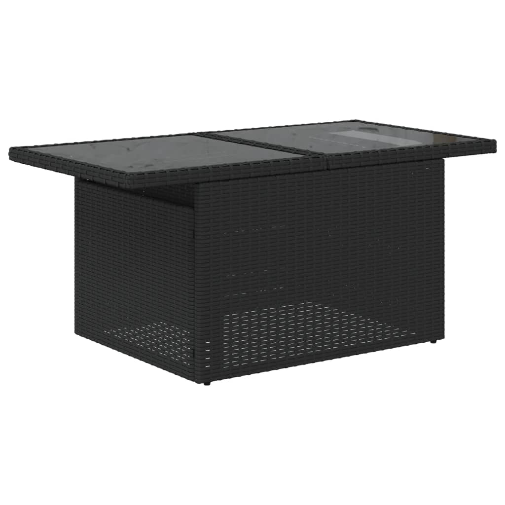 vidaXL 8-Piece Poly Rattan Lounge Set with Cushions Black