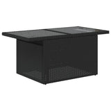 vidaXL 8-Piece Poly Rattan Lounge Set with Cushions Black