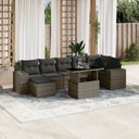 vidaXL 8-Piece Poly Rattan Lounge Set with Cushions Black