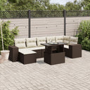 vidaXL 8-Piece Poly Rattan Lounge Set with Cushions Black