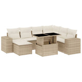 vidaXL 8-Piece Poly Rattan Lounge Set with Cushions Black