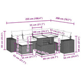 vidaXL 8-Piece Garden Lounge Set with Cushions, Grey Poly Rattan