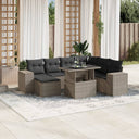 vidaXL 8-Piece Poly Rattan Lounge Set with Cushions Black
