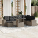 vidaXL 9-delige Loungeset met kussens poly rattan zwart