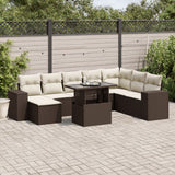 vidaXL 9-delige Loungeset met kussens poly rattan zwart
