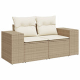 vidaXL 10-Piece Lounge Set with Cushions Poly Rattan Black