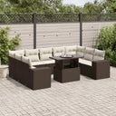 vidaXL 10-Piece Lounge Set with Cushions Poly Rattan Black