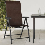 vidaXL Tuinstoelen 4 st inklapbaar poly rattan bruin