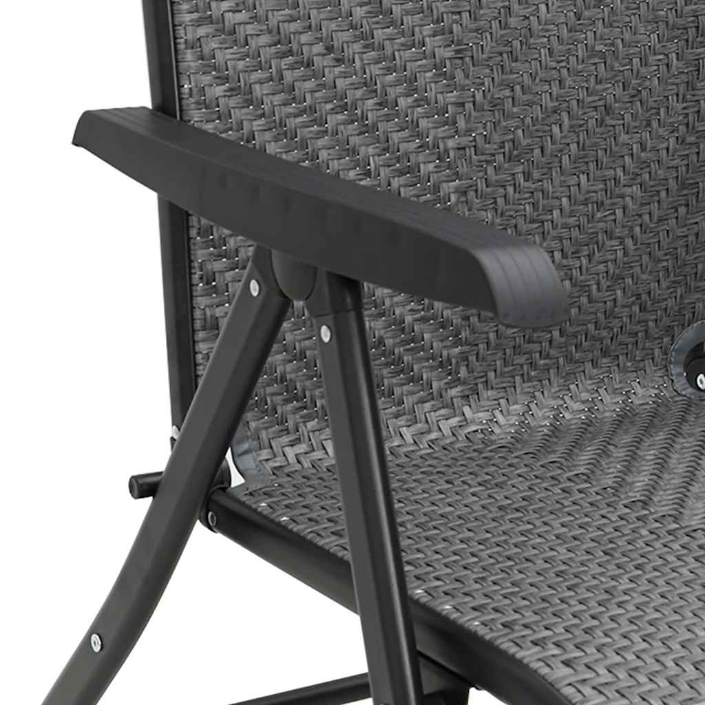 vidaXL Tuinstoelen 4 st inklapbaar poly rattan bruin