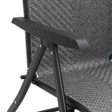 vidaXL Tuinstoelen 4 st inklapbaar poly rattan bruin