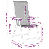 vidaXL Tuinstoelen 4 st inklapbaar poly rattan bruin