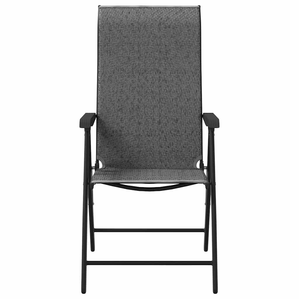 vidaXL Tuinstoelen 4 st inklapbaar poly rattan bruin