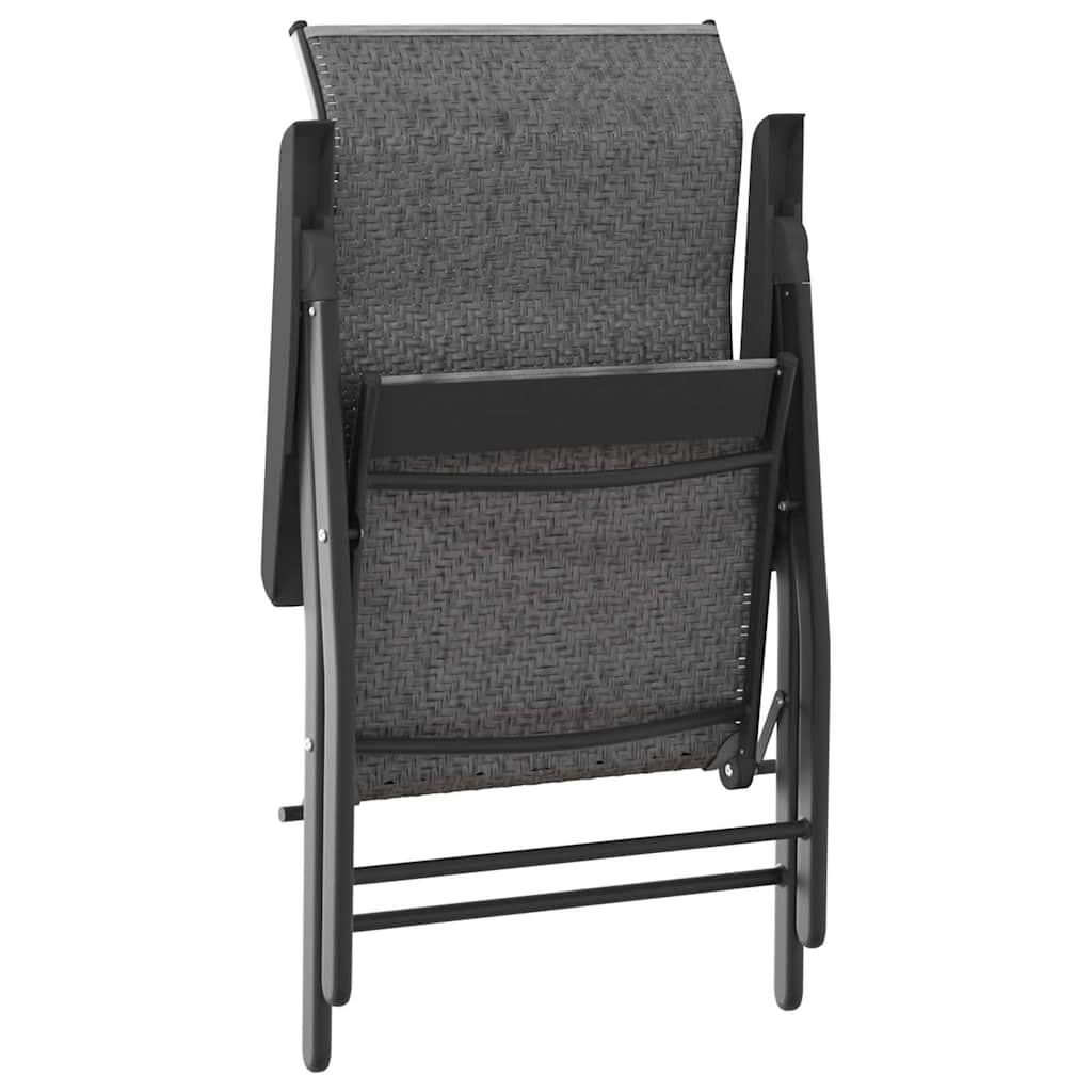 vidaXL Tuinstoelen 4 st inklapbaar poly rattan bruin