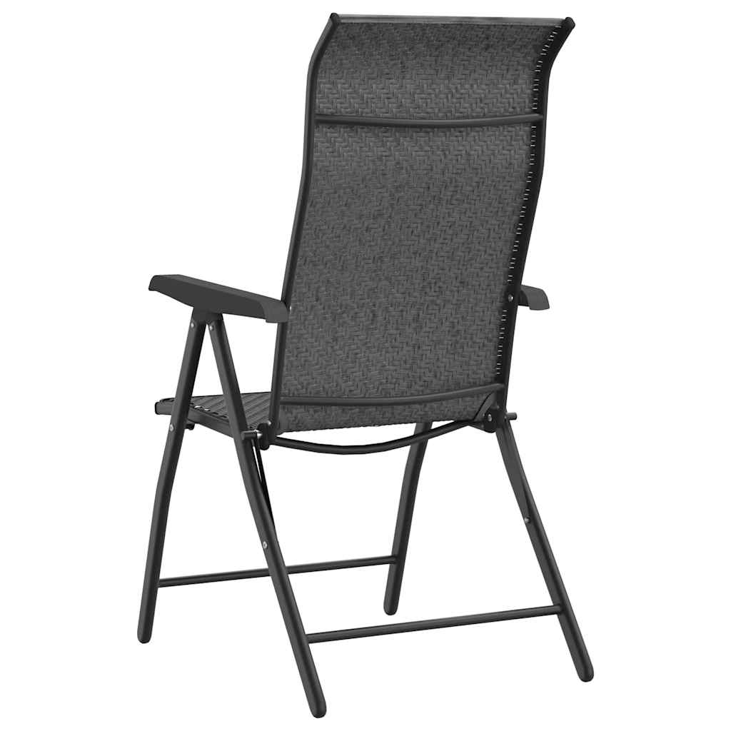 vidaXL Tuinstoelen 4 st inklapbaar poly rattan bruin