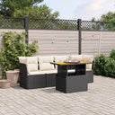 vidaXL 5-piece Lounge Set with Cushions Poly Rattan Black