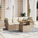 vidaXL 5-piece Lounge Set with Cushions Poly Rattan Black
